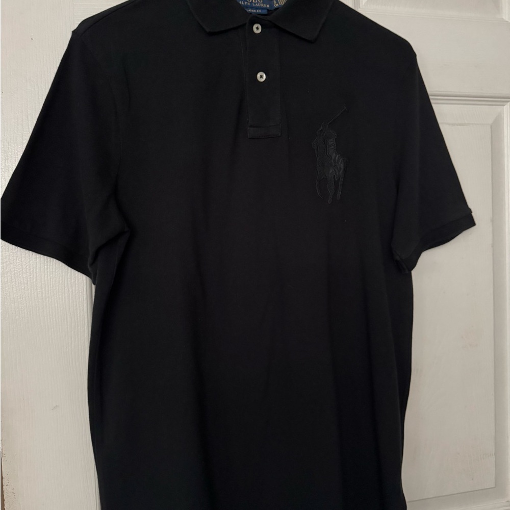 Polo by Ralph Lauren Black Embroidered Pony Pique Polo